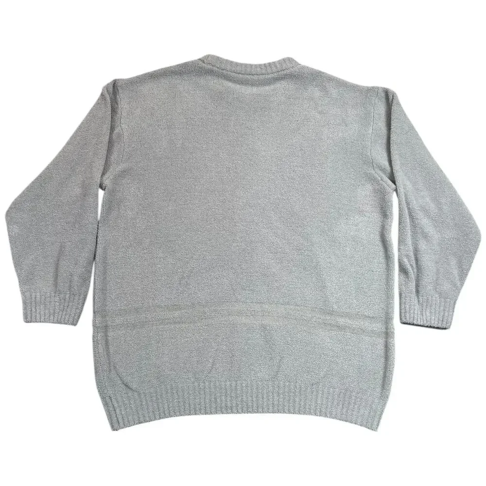 David Archy Gray Fleece Crewneck Sweatshirt Soft Cozy Pullover - XL